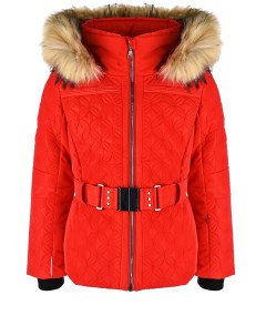 Красная куртка с эко мехом детская Poivre blanc