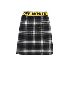 Черная юбка в клетку детская Off-white