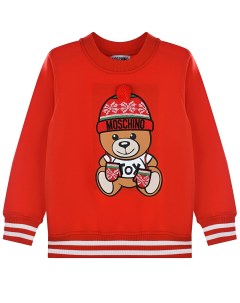 Красный свитшот с принтом медвежонок детский Moschino