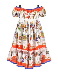 Платье с рюшами и принтом CAPRI детское Dolce&gabbana