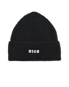 Черная шапка с лого детская Msgm