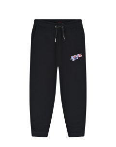 Черные спортивные брюки с вышитым лого детские Diesel