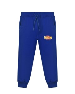 Синие спортивные брюки с логотипом детские Msgm