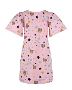 Розовое платье с принтом звезды детское Moschino