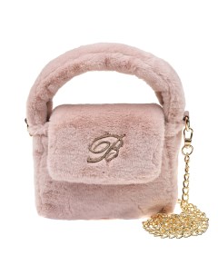 Розовая сумка из эко меха 18x16x6 см детская Miss blumarine