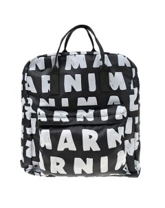 Черный рюкзак со сплошным белым лого 40x35x15 см детский Marni
