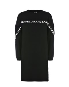Черное трикотажное платье детское Karl lagerfeld kids