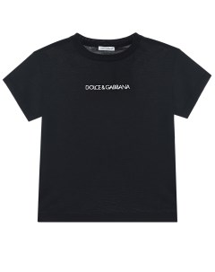 Базовая черная футболка с логотипом детская Dolce&gabbana