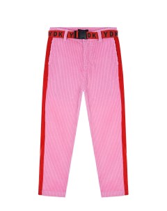 Розовые брюки с красными лампасами детские Dkny