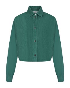 Зеленая вельветовая рубашка с накладными карманами Deha