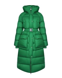 Зеленое пальто пуховик с капюшоном Naumi