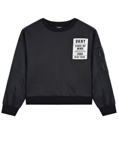 Черный свитшот с патчем детский Dkny