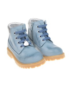Синие ботинки с серебристым задником детские Monnalisa