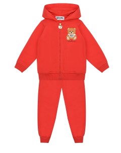 Красный спортивный костюм с принтом медвежонок детский Moschino