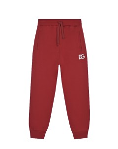Красные спортивные брюки с белым лого детские Dolce&gabbana