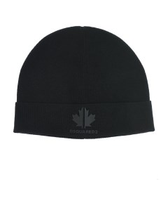 Черная шапка с логотипом в тон детская Dsquared2