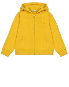 Желтая спортивная куртка с капюшоном детская Dolce&gabbana