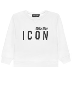 Белый свитшот с принтом ICON детский Dsquared2