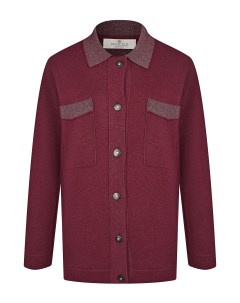Бордовая рубашка из шерсти и шелка Panicale