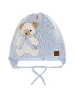 Голубая шапка с декором Медвежонок детская Joli bebe
