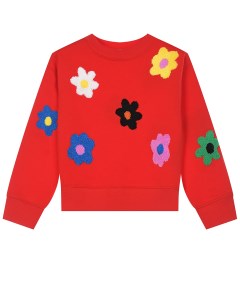 Красный свитшот с аппликацией цветы детский Stella mccartney