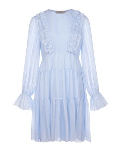 Голубое шелковое платье с рюшами Dorothee schumacher