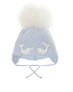 Голубая шапка с декором Морские котики детская Joli bebe
