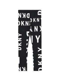 Черные леггинсы с белым логотипом детские Dkny