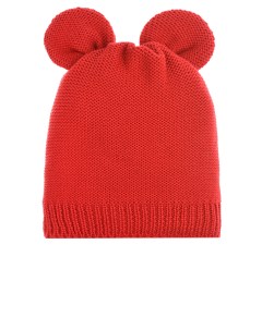 Красная шапка из шерсти с ушками детская Aletta