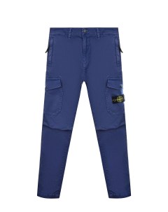 Синие брюки с накладными карманами детские Stone island