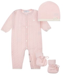 Комплект комбинезон шапочка и пинетки цвет розовый детский Míacompany