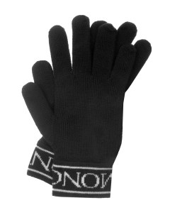 Черные перчатки из шерсти детские Moncler