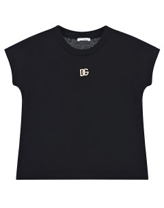 Черная футболка с логотипом детская Dolce&gabbana