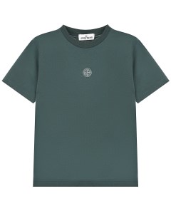 Темно зеленая футболка с короткими рукавами детское Stone island