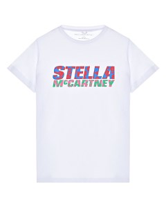 Белая футболка с цветочным лого детская Stella mccartney