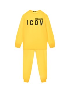 Желтый спортивный костюм с принтом icon детский Dsquared2