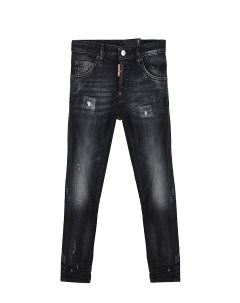 Черные выбеленные джинсы детские Dsquared2