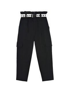 Черные брюки карго с поясом детские Dkny