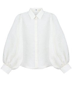 Белая блуза из жаккарда детская Zhanna & anna