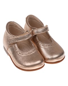 Золотистые туфли с перфорацией детские Beberlis
