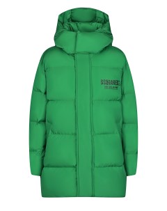 Зеленая стеганая куртка с капюшоном детская Dsquared2