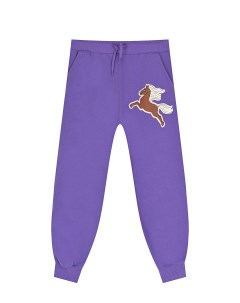 Фиолетовые брюки с принтом лошадь детские Mini rodini