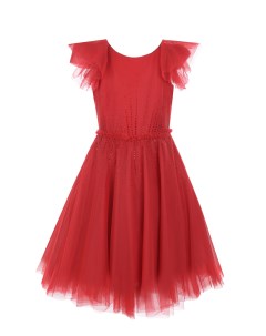 Красное платье со стразами детское Monnalisa