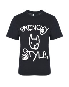 Черная футболка с принтом Frenchy Style 5preview