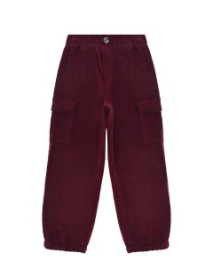 Бордовые вельветовые брюки с карманами карго детские Aletta