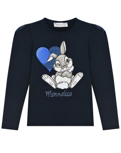Синяя толстовка с принтом кролик детская Monnalisa