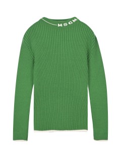 Зеленый свитер с лого детский Msgm