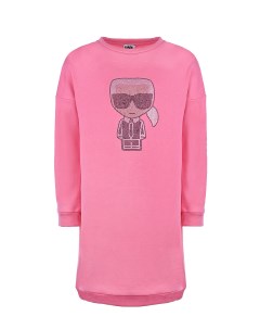 Розовое платье со стразами детское Karl lagerfeld kids