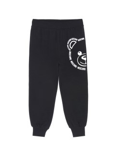 Черные спортивные брюки с принтом медвежонок детские Moschino