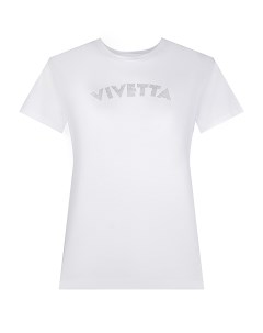 Белая футболка с лого из стразов Vivetta